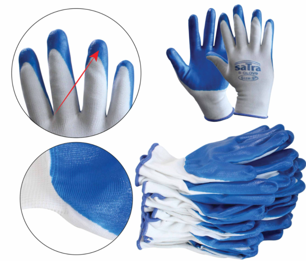 Рукавички мастило-бензостійке нітрилове покриття 9" L (12пар) SATRA S-GLOV9 Чернігів - фото 2