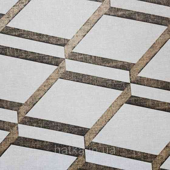 Обои виниловые на флизелиновой основе Decoprint BLOOMING BL22731 геометрия ромбы серый с коричневыми полосами Київ