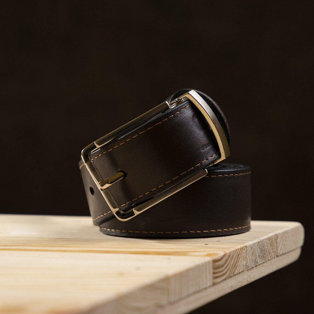 Ремень брючный двусторонний мужской Grande Pelle 11155 Коричневый и Черный Киев - изображение 7