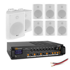 Колонка  Zestaw białych głośników naściennych 8 x 6.5" BC65V z wzmacniaczem 4 strefowym Київ - фото 1