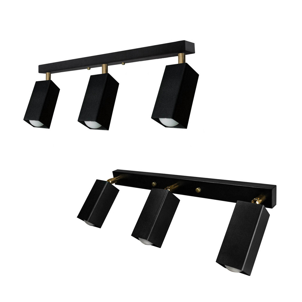 Потолочный поворотный светильник накладной 3 плафона Е27 черный Crocus SQ 1105-3 Киев - изображение 1