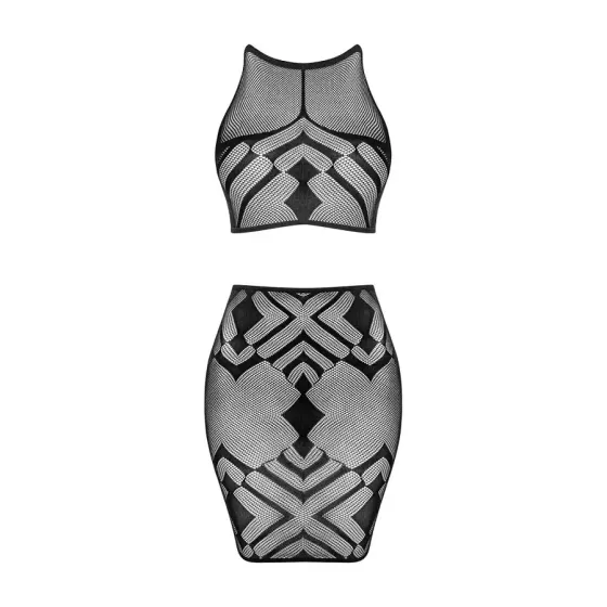 Еротичний напівпрозорий комплект Obsessive K101 top & skirt S/M/L, топ, спідниця Львів