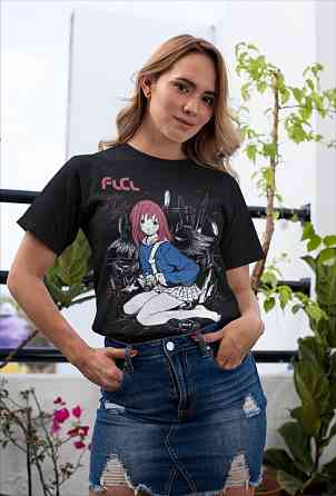 Футболка для хлопчика з аніме принтом Мамімі Самеджіма Флкл Ретро оверсайз (зріст від 165 до 180) Чорний AnimeJ0175m Дніпро