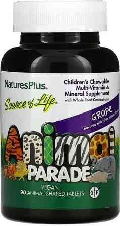Вітаміни та мінерали для дітей Nature's Pluss Chewable Multi-Vitamin&Mineral 90 жув таб виноград Київ