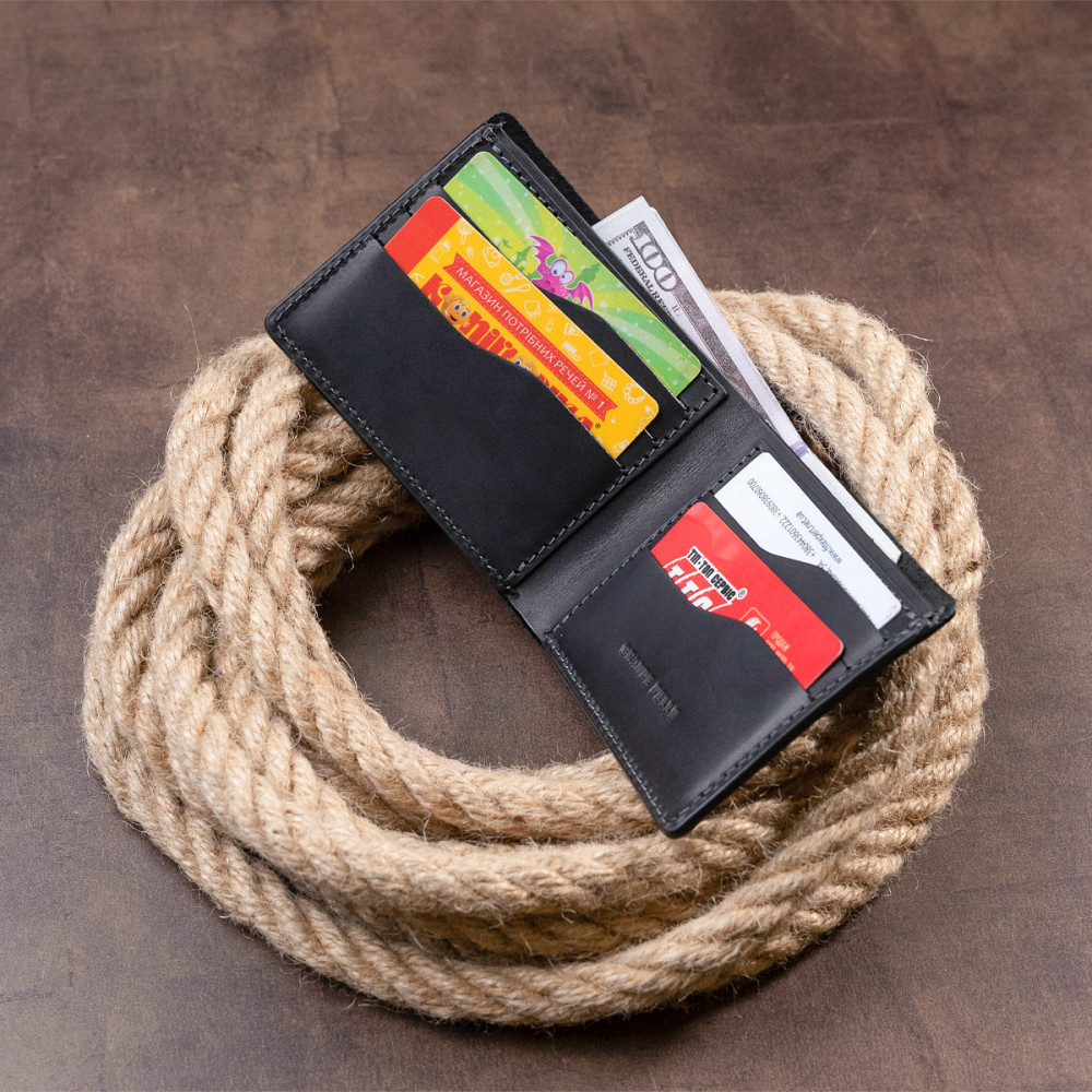 Портмоне на одно отделение в матовой коже GRANDE PELLE 11309 Черное Киев - изображение 10