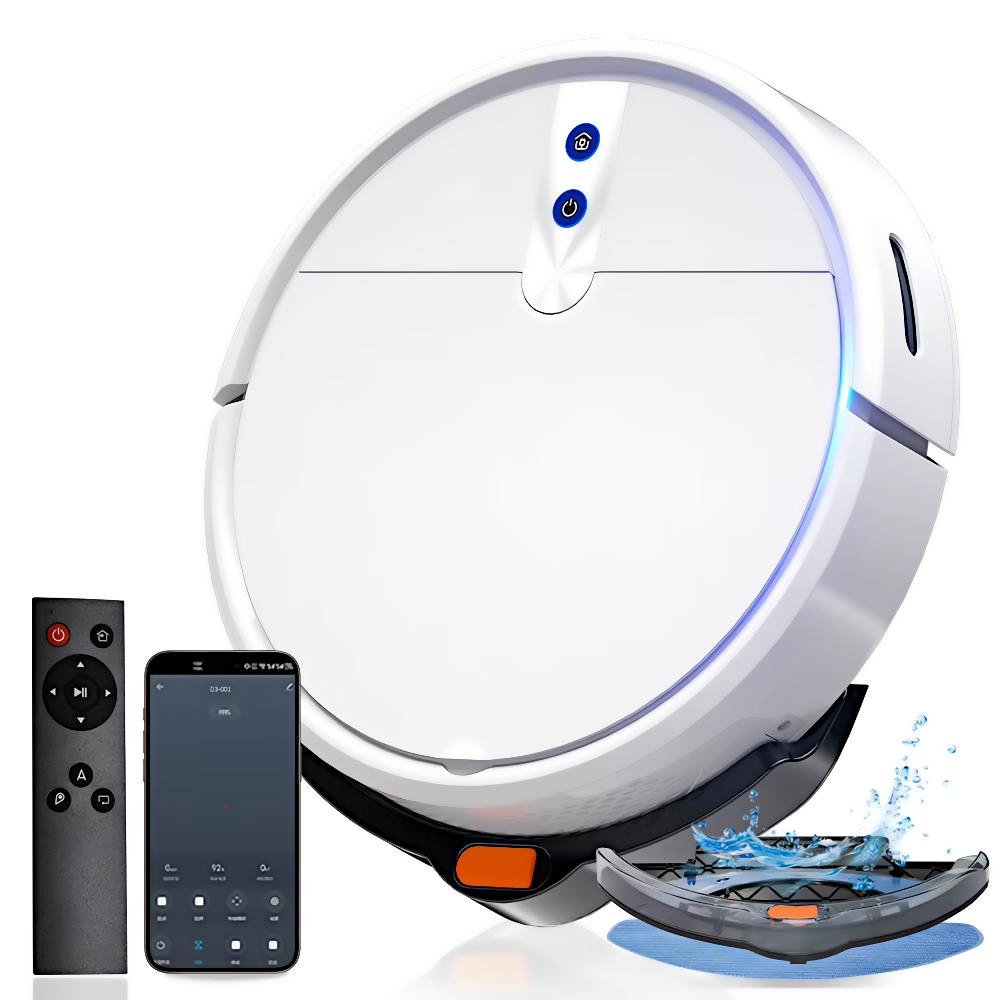 Робот-пилосос миючий TUYA D3 з вбудованим штучним інтелектом - білий Киев - изображение 1