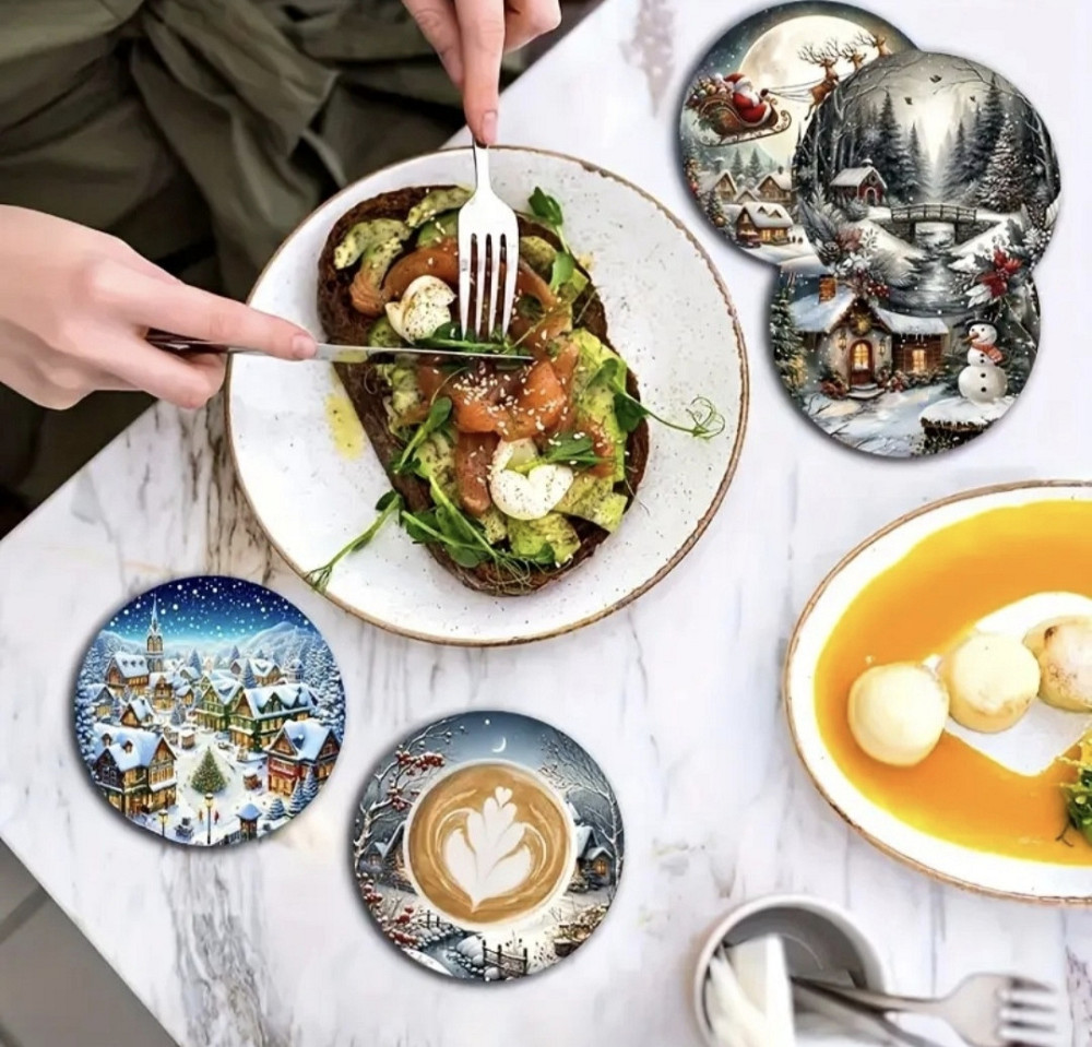 Комплект різдвяних підставок під чашки 6 шт №2 Смела - изображение 4