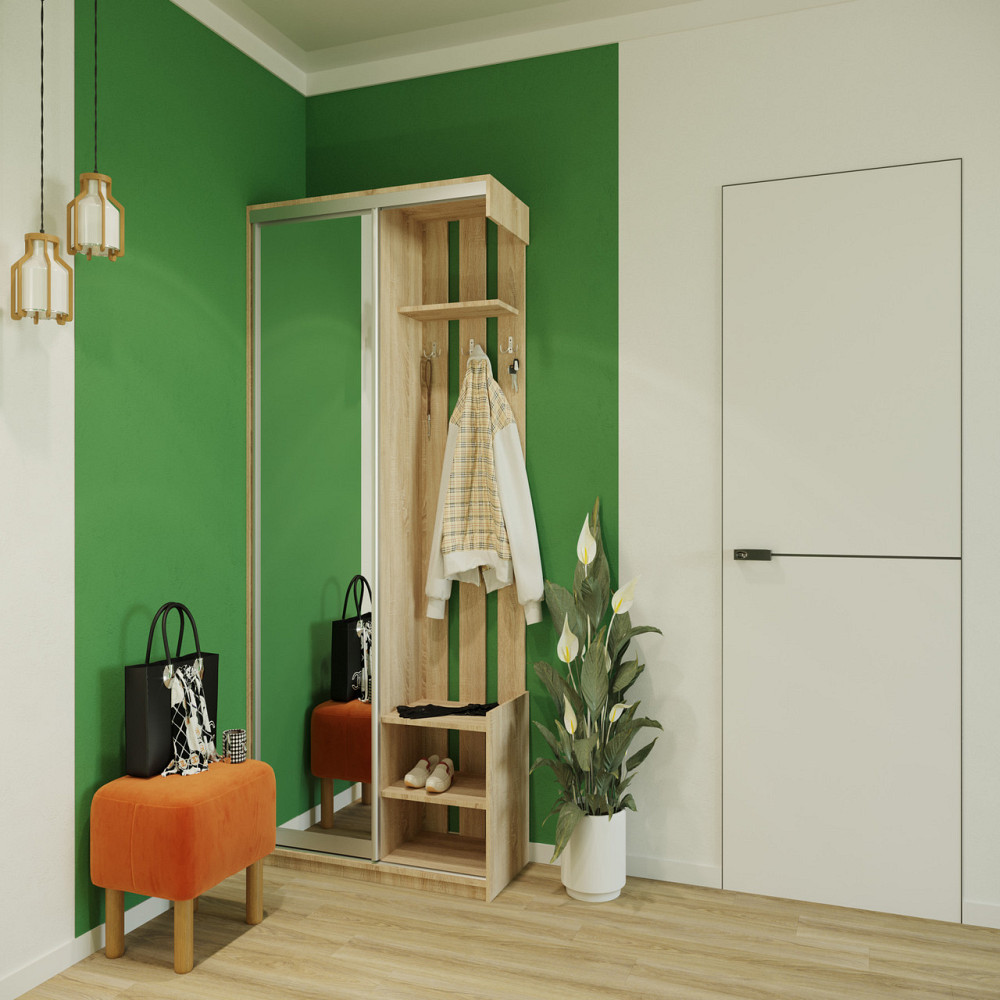 Прихожая с зеркалом Doros City One Door 110х45х210 см Дуб cонома (DRS-011306) Днепр - изображение 1