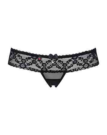 Кружевные танга с доступом Obsessive 837-THC-1 L/XL, черные Sex Aura Киев