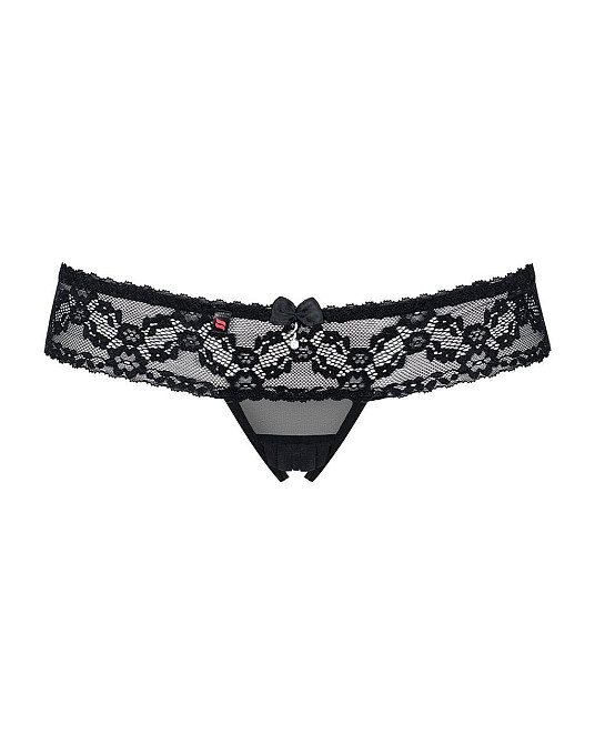 Кружевные танга с доступом Obsessive 837-THC-1 L/XL, черные Sex Aura Киев - изображение 5