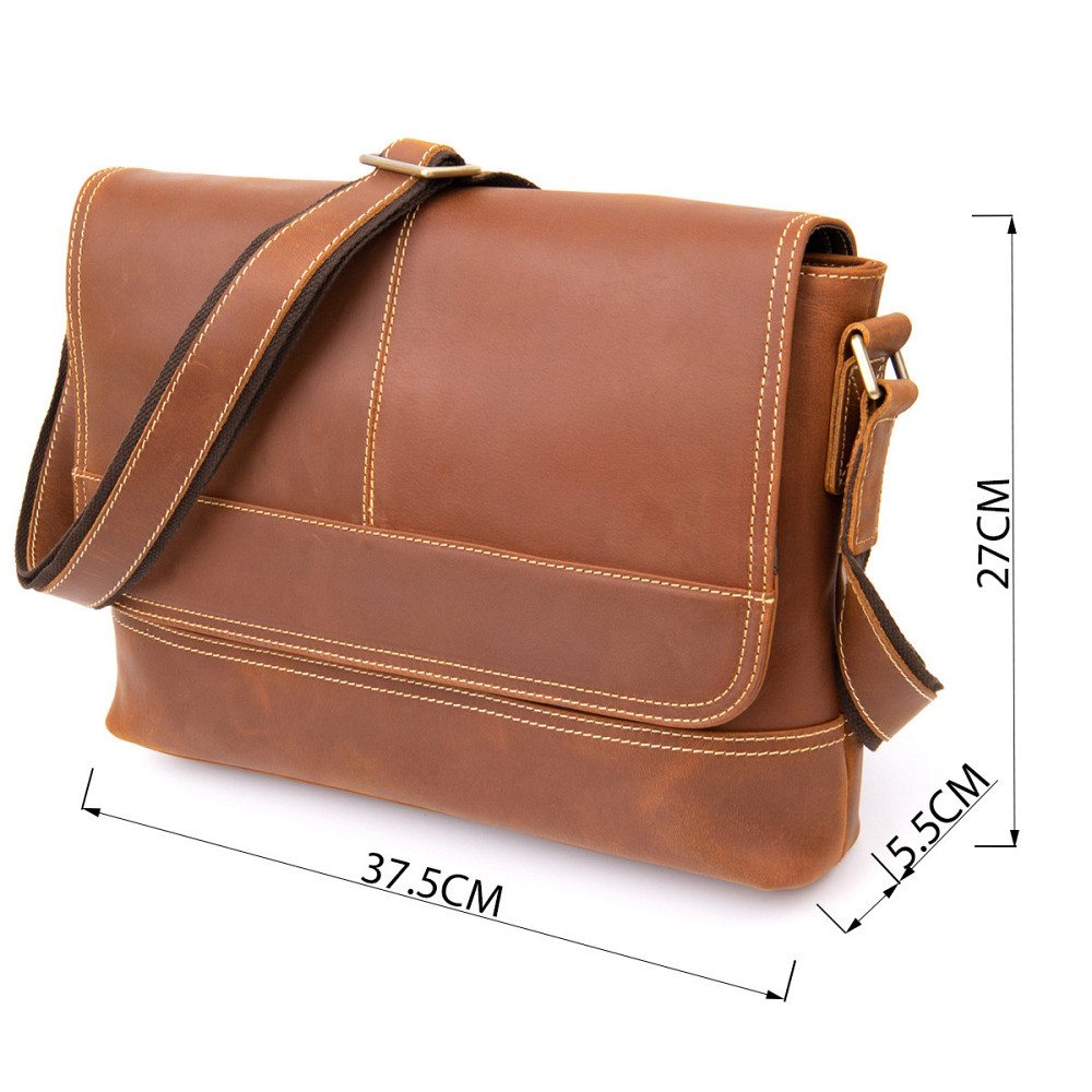 Сумка матова чоловіча почтальонка Vintage 20399 Руда Київ - фото 8