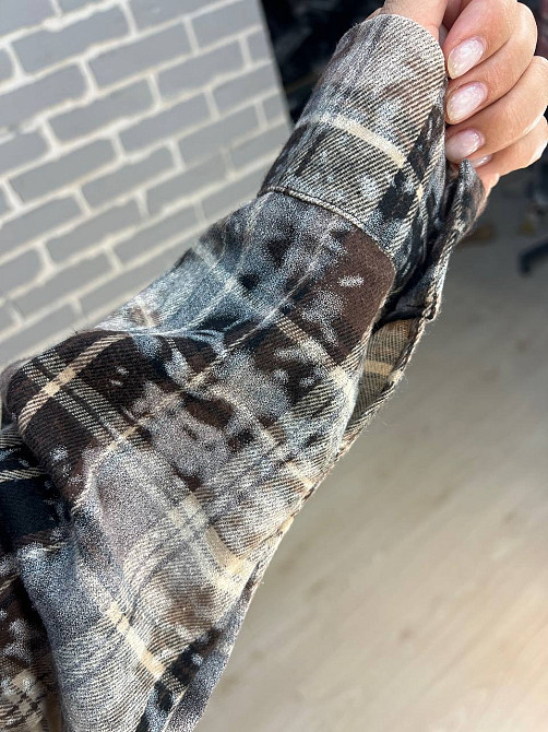 Сорочка жіноча A-N 2775 картата варена в клітинку оверсайз коттон one size, коричневий, one size Київ - фото 7