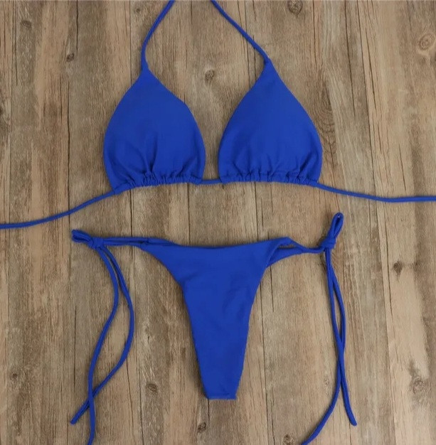 Купальник бікіні жіночий на зав`язках синій 46 Київ - фото 1
