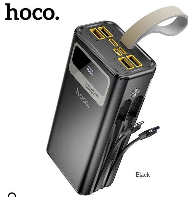 Повербанк Hoco DB58 30000mAh 22.5W с кабелями и фонариком. Харьков - изображение 3