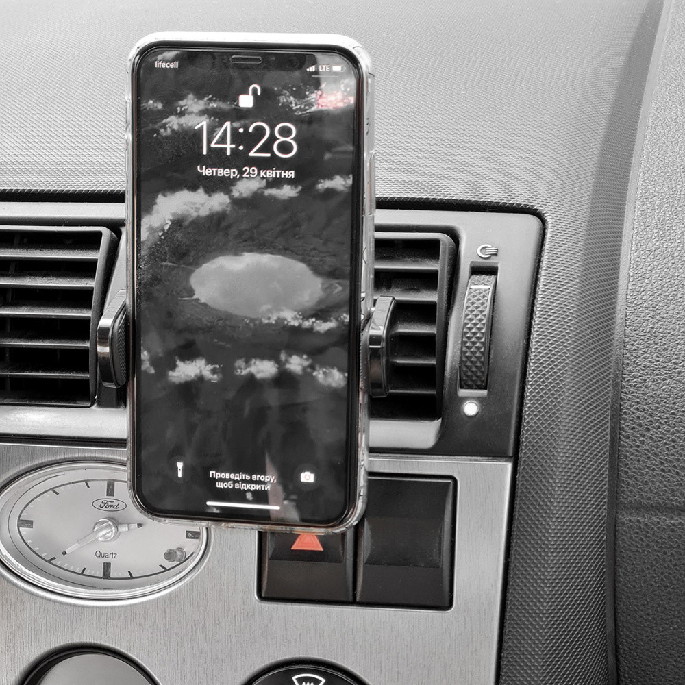 Тримач телефону автомобільний Baseus Steel Cannon Air Outlet Car Mount чорний Львів - фото 3
