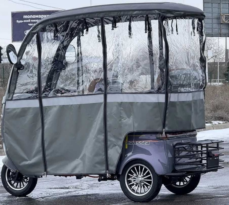 Електроскутер 3-х колесный  кришой CROSSER TR-7 1000W-72V-24Ah Дощовик. Харків - фото 5