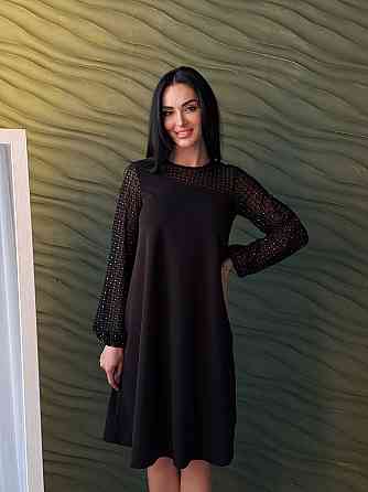 Вечірня сукня з прозорими рукавами Sofira 46-48, Чорний Київ