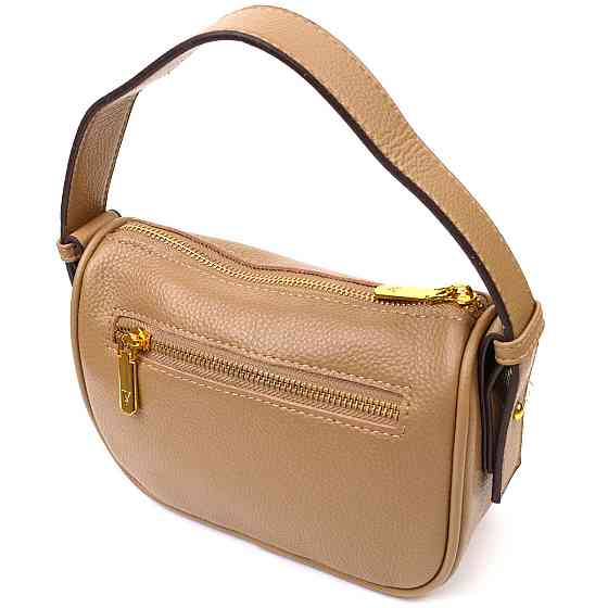 Сумка на плечо кросс-боди из натуральной кожи 22128 Vintage Бежевая Киев