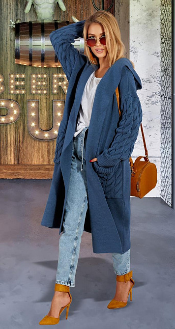 Теплий кардиган з капюшоном (48-52) Київ - фото 3