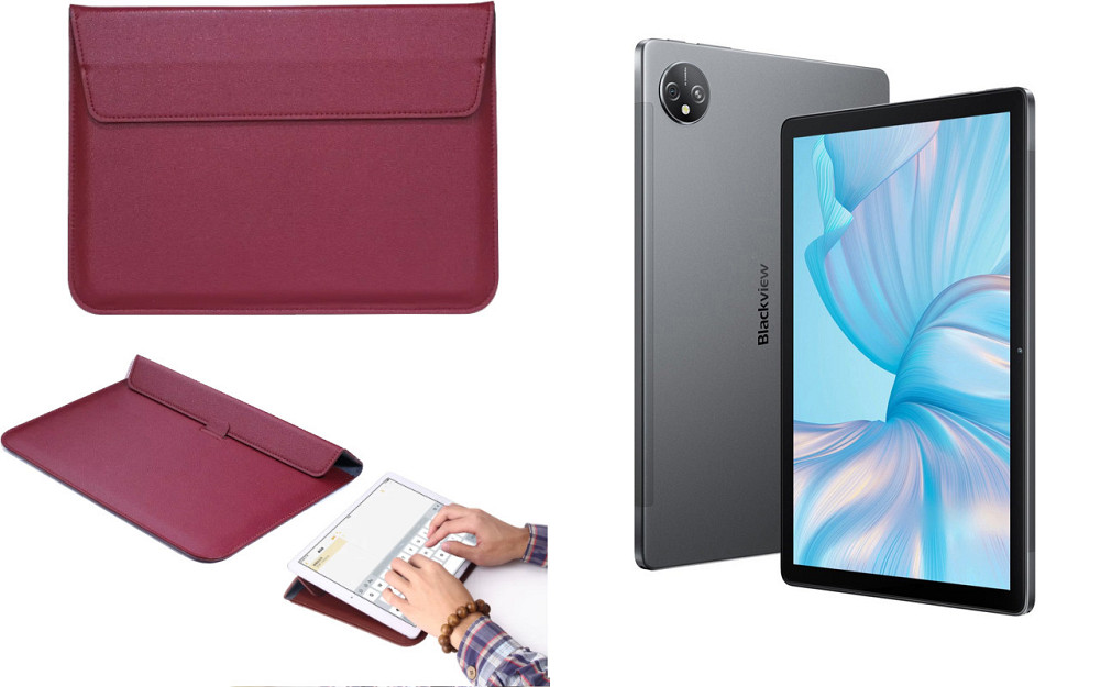 Чохол-конверт VitoCase для Blackview Tab 80, з функцією підставки для планшета Бордовий Київ - фото 1