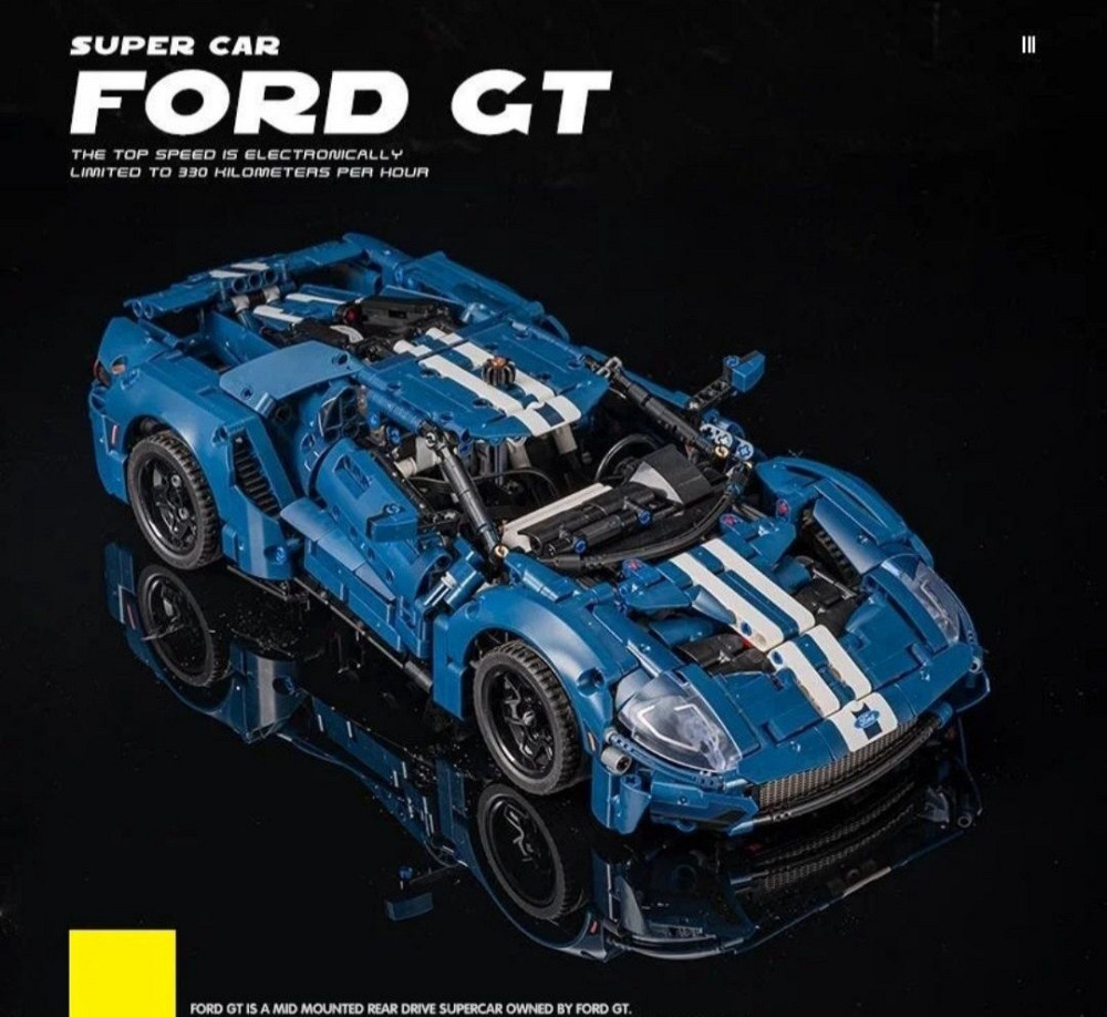 Конструктор машинка Technic Ford GT 2022, 1466 деталей маштаб 1:10  Форд  Синый Киев - изображение 8