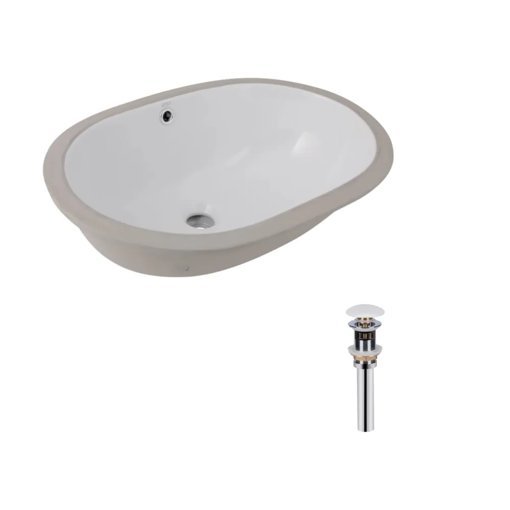 Комплект Qtap Stork: Раковина врезная овальная 570x390x210 мм White + Донный клапан PU02O Киев - изображение 7