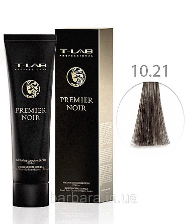 Крем-краска для волос T-LAB Professional Premier Noir Colouring Cream 10.21 Очень светлый блонд перламутрово-пепельный Киев - изображение 1