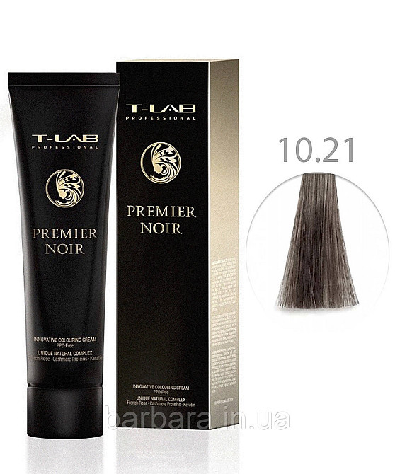 Крем-фарба для волосся T-LAB Professional Premier Noir Colouring Cream 10.21 Дуже світлий блонд перламутрово-попелястий Київ - фото 1