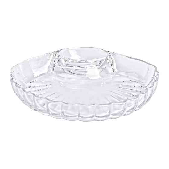 Yiwu Блюдо сервірувальне для закусок із соусником 21х19х3 см скляне HP-YH-58 Киев