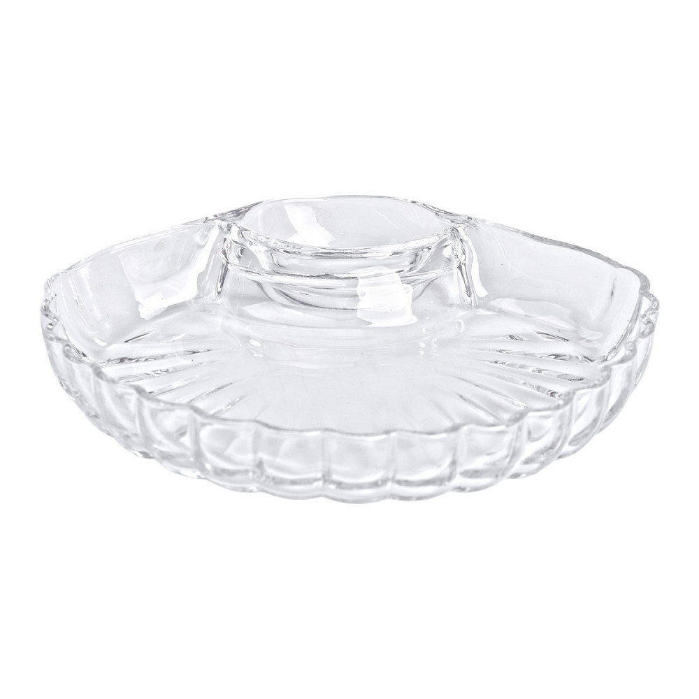 Yiwu Блюдо сервірувальне для закусок із соусником 21х19х3 см скляне HP-YH-58 Киев - изображение 5