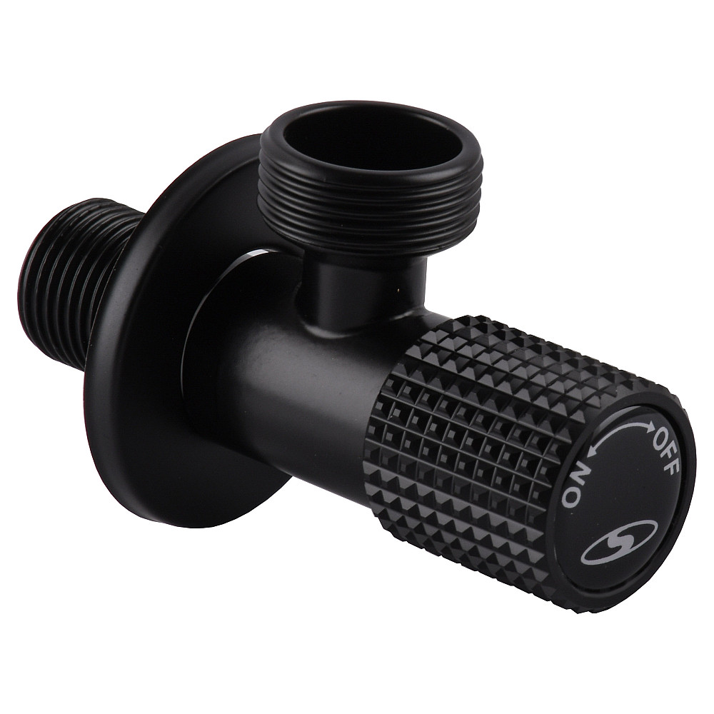 Кран кутовий кераміка SOLOMON EXCLUSIVE 1/2″X3/4″ 989 BB (BLACK/BLACK) ( 1шт.) Тернопіль - фото 4