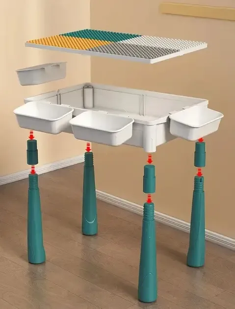 Многофункциональный, детский игровой стол – трансформер с конструктором и стульчиком / Развивающий стол для детей Коломия - фото 7