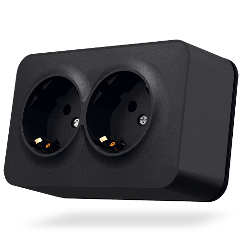 BINERA чорний/графіт Розетка зовнішня 2-а із заземленням IP20 Videx Житомир - изображение 2