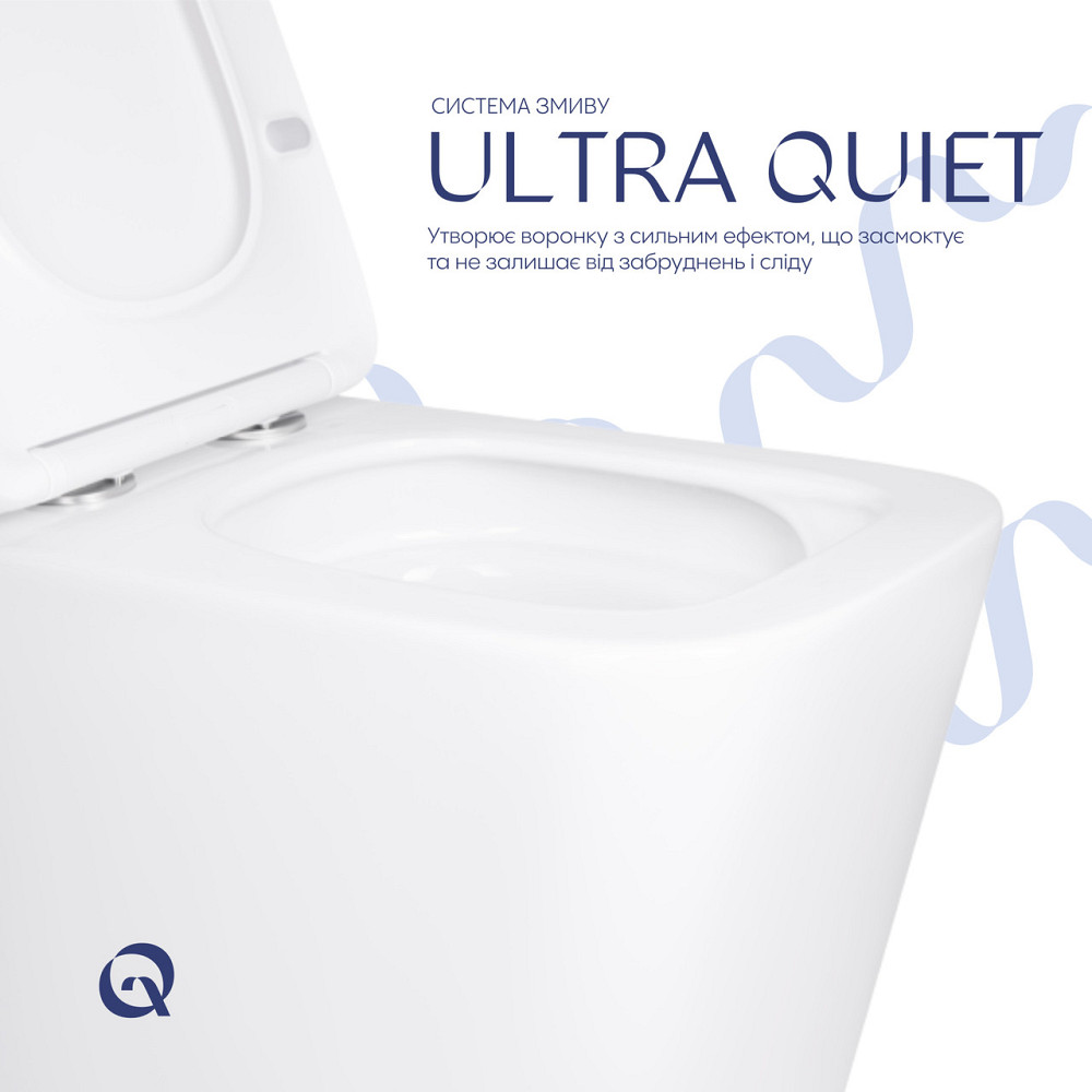 Унитаз подвесной Qtap Tern Ultra Quiet с сиденьем с сиденьем Soft-Close WHITE QT17332303AW Киев - изображение 5