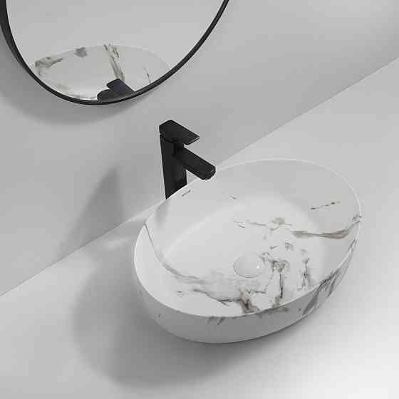 Раковина накладна MIXXUS PREMIUM ELLIPSE-0104 MARBLE 550х415х140mm   ( MP6554 ) 26250 Харків
