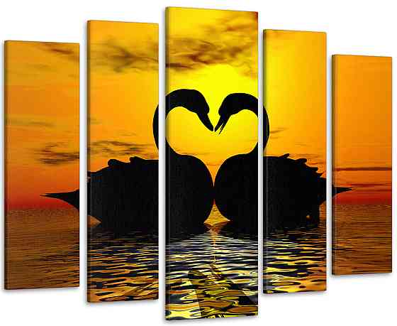 Модульная картина Закат Лебеди  Art-104_5 115x170 см Киев
