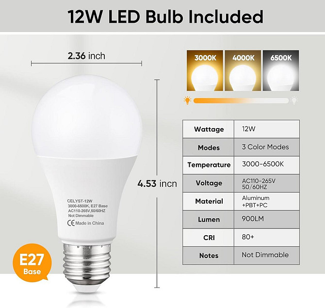 Настольная лампа CELYST E27 LED 12Вт, ретро лампа с гибким гусем, офисная, для чтения, учёбы Киев - изображение 3