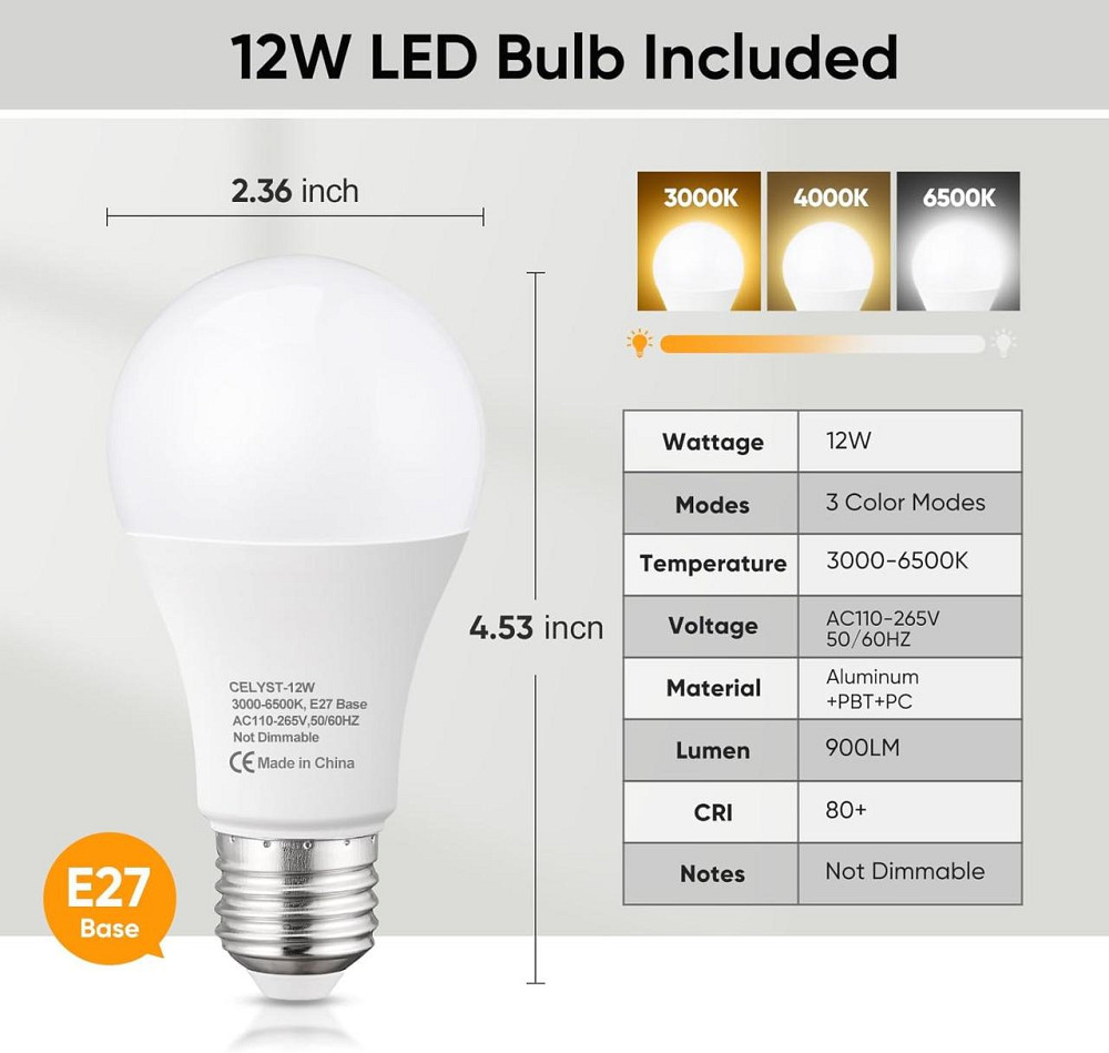 Настольная лампа CELYST E27 LED 12Вт, ретро лампа с гибким гусем, офисная, для чтения, учёбы Киев - изображение 3