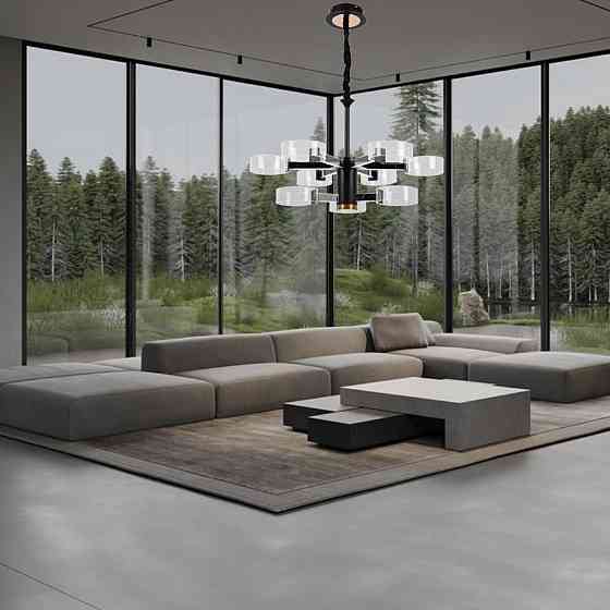 SIRIUS Люстра світлодіодна акрілова Sirius N 3705-6+3 BLACK+GD 98W Коломыя