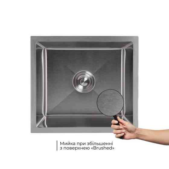 Мойка для кухни интегрированная Lidz Handmade H4843 Brushed Steel 3,0/1,0 мм LDH4843BRU49441 Киев