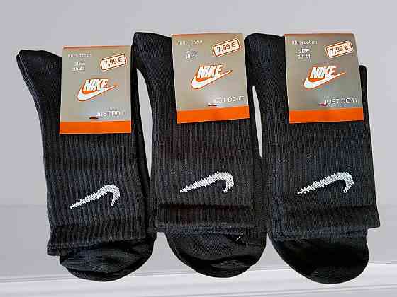 Набор высоких черных женских хлопковых носков (3шт в уп). Nike socks 39-41 Киев
