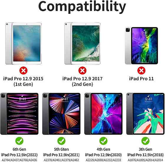 Чехол защитный Bukoor для iPad Pro 12.9 iPad Pro 6/5/4/3 поколения 2022 2021 2020 и 2018 годов Днепр