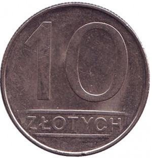 Монета 10 злотих. 1988,89 рік, Польща.(В) Полтава - фото 1
