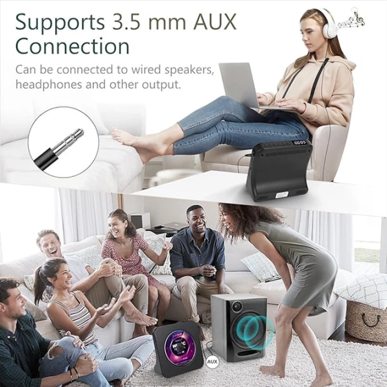 Портативний CD-плеєр Bluetooth 5.0 Hi-Fi — Настільний програвач з FM-радіо, USB та таймером сну, Чорний матовий Київ