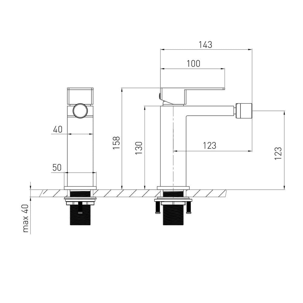 Змішувач для біде VOLLE PARDO cromo хром 1548.020101 Київ - фото 3