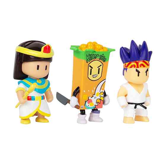 Набір колекц. фігурок Stumble Guys - Сенсей Фаєрфіст, Клеопатра, Кілер Дніпро