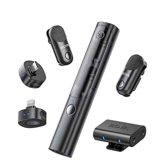 Мікрофон 4в1 петличний накамерний настільний ручний Type-C Lightning Boya Magic 02 Київ