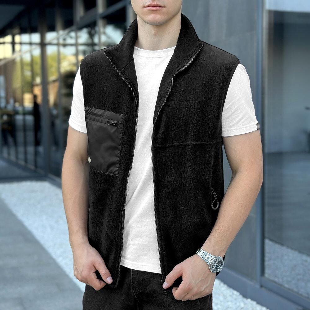 Чоловіча чорна флісова жилетка Pobedov Wolf Київ - фото 6