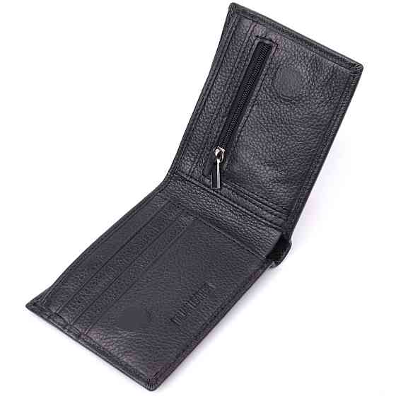 Компактное мужское портмоне из натуральной кожи ST Leather 22486 Черный Киев
