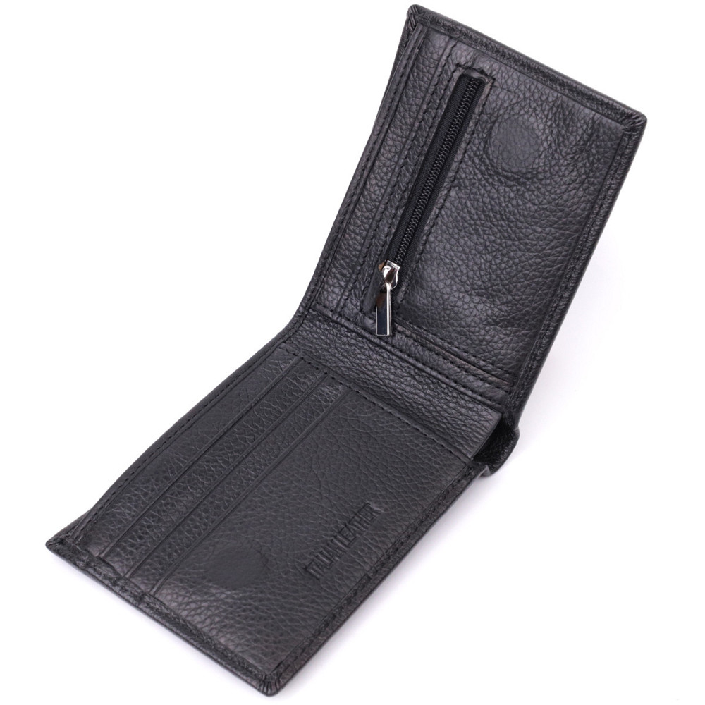 Компактне чоловіче портмоне з натуральної шкіри ST Leather 22486 Чорний Київ - фото 6